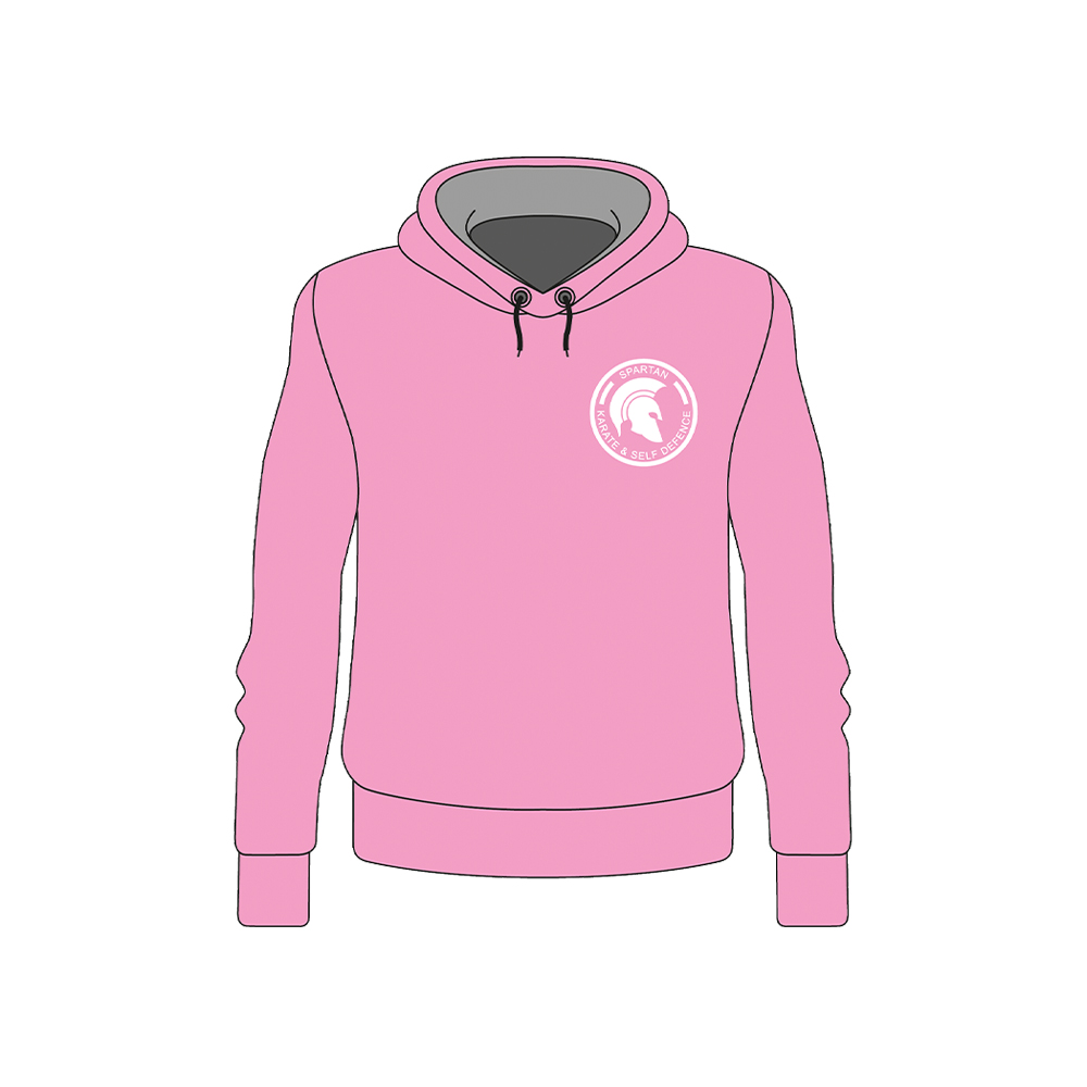 Pink Hoodie — White Logo