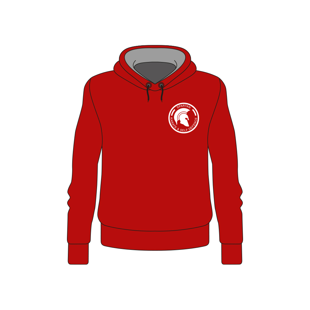 Red Hoodie — White Logo